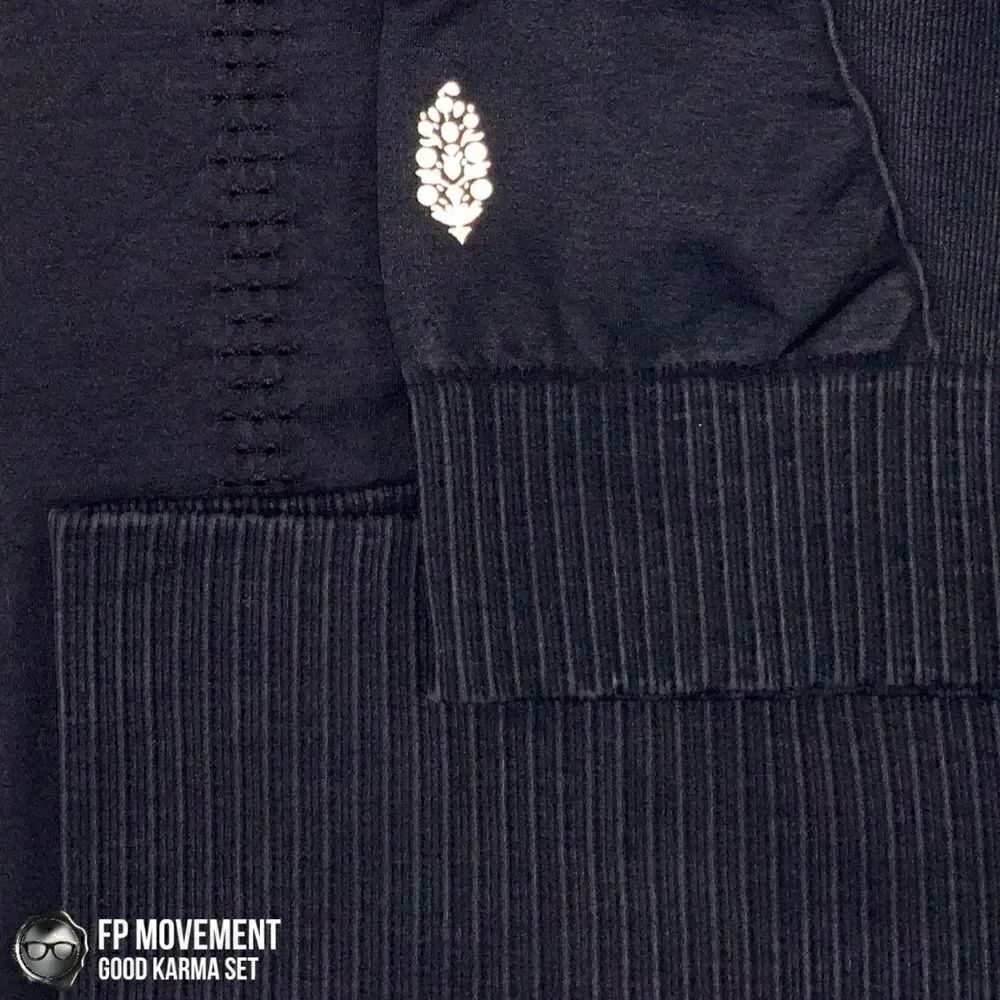 FP MOVEMENT GOOD KARMA SET: SQUARE NECK BRA + HIGH-RISE LEGGINGS IN WASHED BLACK - Picture 12 of 16